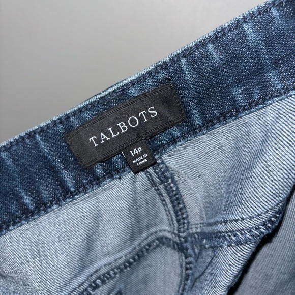 NWT Talbots Straight Leg Jean With Red Plaid Cuff Size 14 Petite - Picture 8 of 11